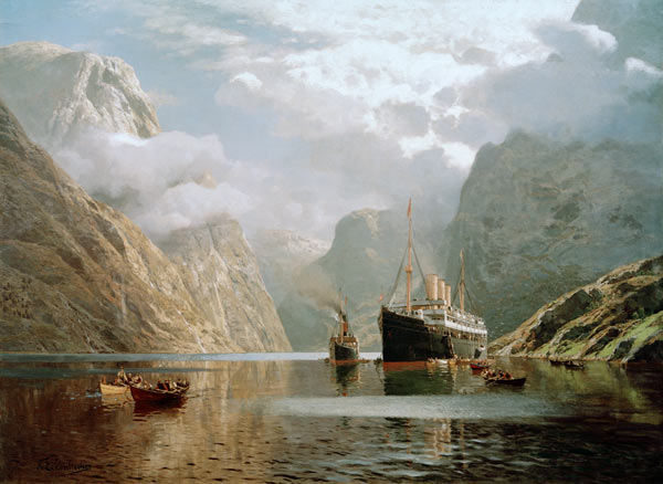 Die Auguste Victoria im Naeröfjord from Karl Paul Themistocles von Eckenbrecher