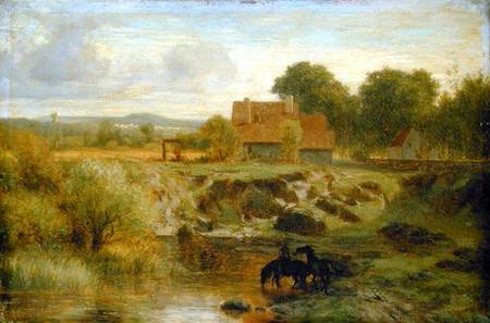 Horses Crossing a River in the Ile de France from Karl Peter Burnitz