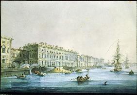 View of the Palace Embankment in St. Petersburg