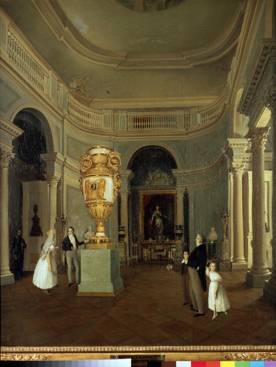 The Oval Hall of the Old Hermitage in St. Petersburg from Karl Petrowitsch Beggrow