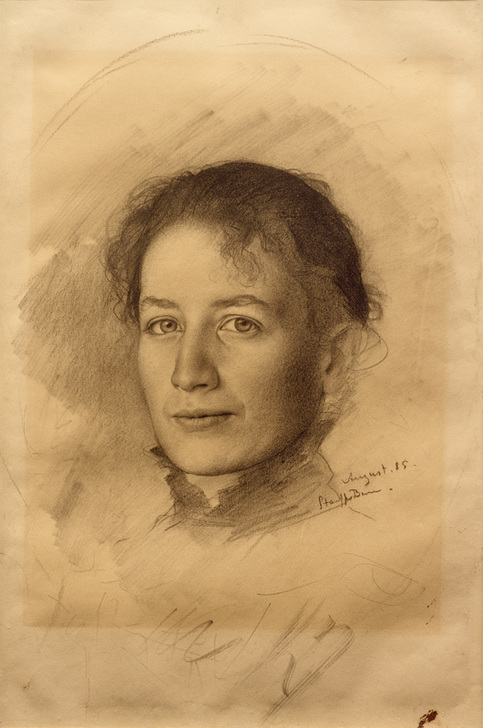 Bildnis der Schwester des Künstlers, Marie Stauffer from Karl Stauffer-Bern