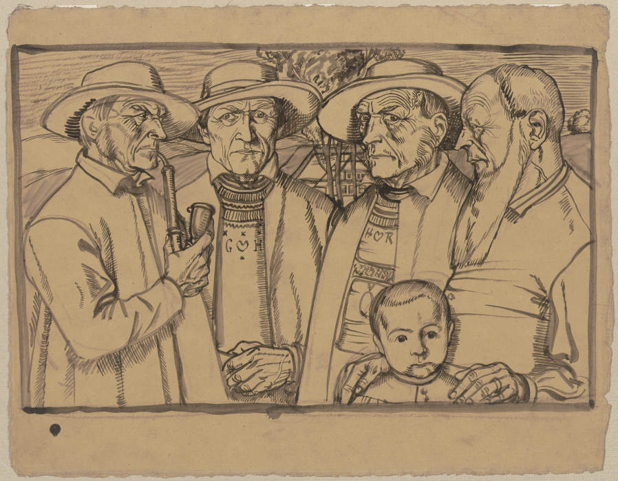 Vier Bauern und ein Knabe from Karl Friedrich (Fritz) Boehle