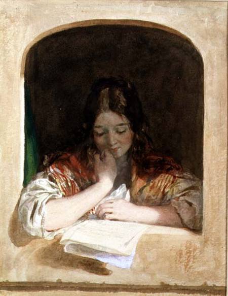 Girl Reading at a Window from Károly Brocky