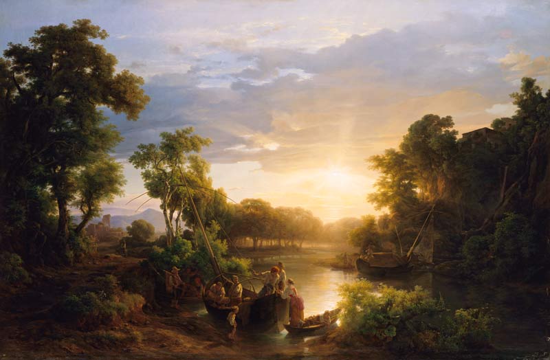 Fischer an einem Fluss. from Károly Markó