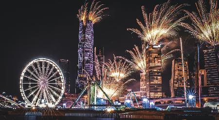 Feuerwerk im KAFD Riad,Saudi-Arabien