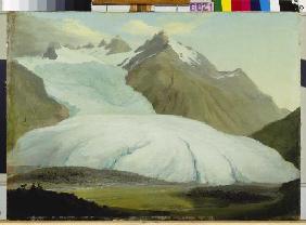 Der Rhonegletscher von der Talsole oberhalb Gletsch