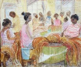 Cigar Factory, Havana (oil & pastel on canvas) 