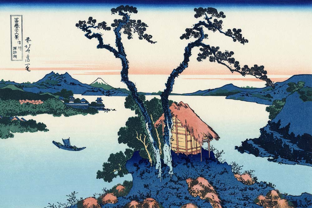 Lake Suwa in the Shinano province (from a Series "36 Views of Mount Fuji") from Katsushika Hokusai
