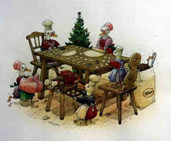 Duck''s Christmas, 1999 (w/c on paper)  from  Kestutis  Kasparavicius