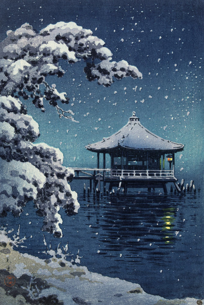 Schwimmender Pavillon bei Katada im Schnee, 1934 from Koitsu Tsuchiya
