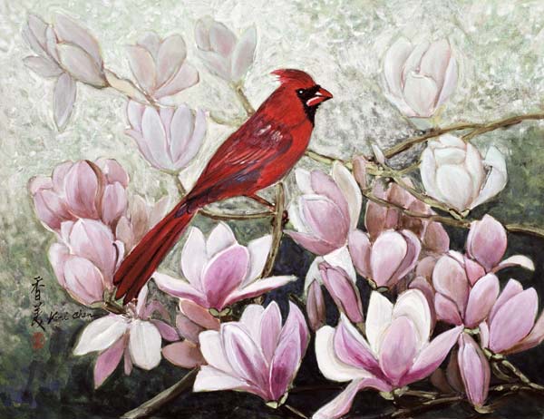 Cardinal, 2001 (gouache on rice paper)  from Komi  Chen