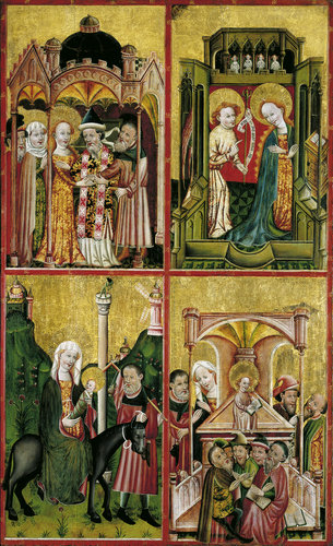 Altarflügel mit der Vermählung Marias, der Verkündigung, der Flucht nach Ägypten und dem 12-jährigen from Konrad von Soest