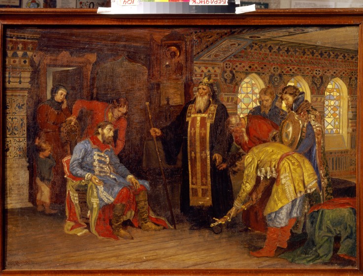 The invitation of the prince Pozharsky to rule over armies for Liberation of Moscow from Konstantin Apollonowitsch Sawizki