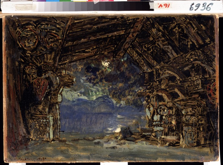 Stage design for the opera The Twilight of the Gods by R. Wagner from Konstantin Alexejewitsch Korowin