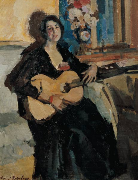 Lady with a guitar from Konstantin Alexejewitsch Korowin