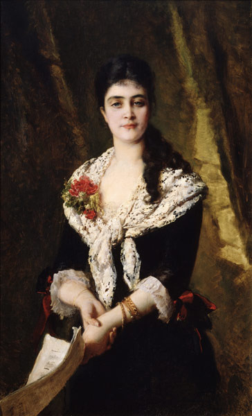 Portrait of the singer A. Panaeva-Kartseva as Tatyana in the opera Eugene Onegin by P. Tchaikovsky from Konstantin Jegorowitsch Makowski