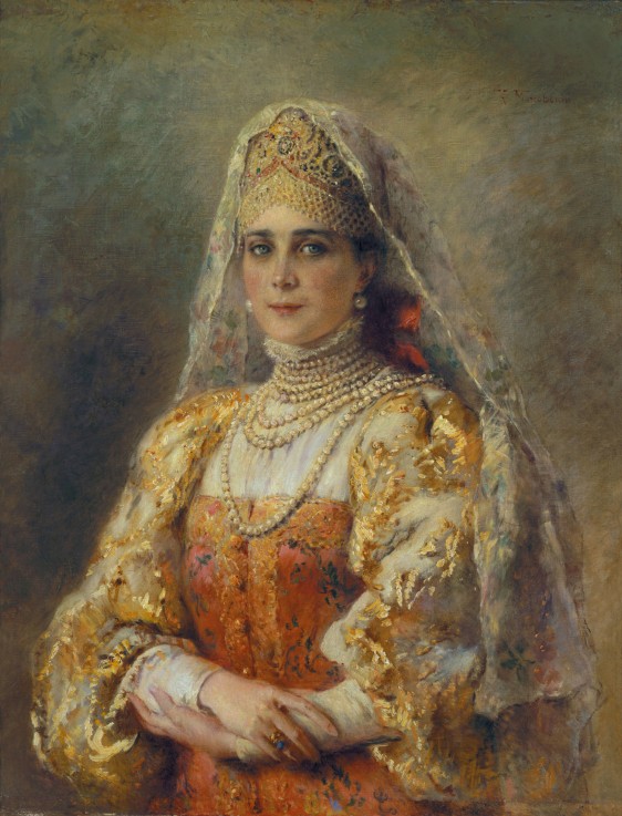 Portrait of Princess Zinaida Yusupova in Russian Dress from Konstantin Jegorowitsch Makowski