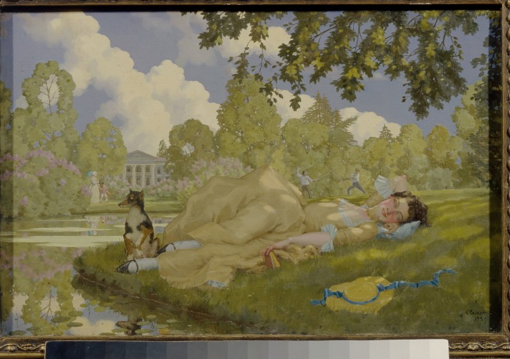 Sleeping Woman in a Park from Konstantin Somow