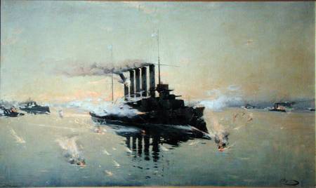 Cruiser 'Askold' fighting on July 28th 1904 in the Yellow Sea from Konstantin Veshchilov