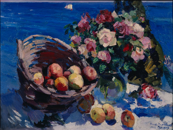 Früchtekorb und Blumenstrauss from Konstantin Alekseevich Korovin