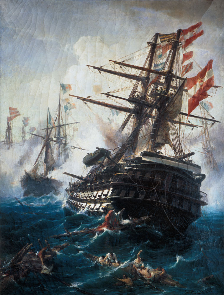 Das Linienschiff Kaiser in der Seeschlacht von Lissa. from Konstantinos Volanakis