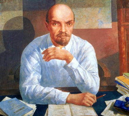 Portrait of Vladimir Ilyich Lenin (1870-1924), 1934 (oil on canvas) from Kosjma Ssergej. Petroff-Wodkin