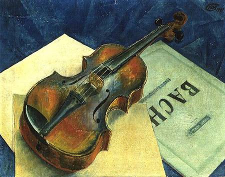 Still Life with a Violin from Kosjma Ssergej. Petroff-Wodkin