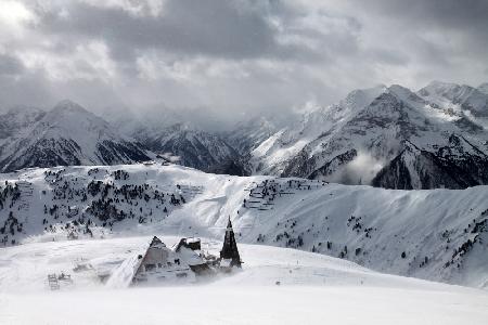 Schneesturm in den Alpen