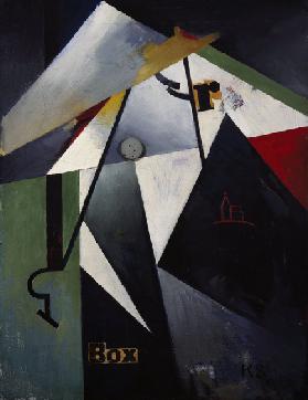 Box-R-Bild, 1921, by Kurt Schwitters (1887-1948), oil, wood and collage on canvas, 70x54 cm. Germany