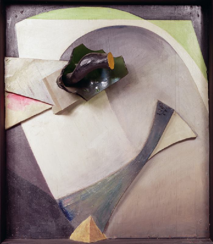 Glass Flower, 1940 (painting on wood with additional glass & wood) from Kurt Schwitters