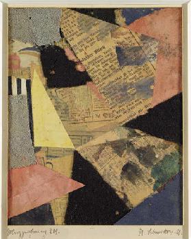 Merzzeichnung 229, 1921 (paper and textile collage on card)