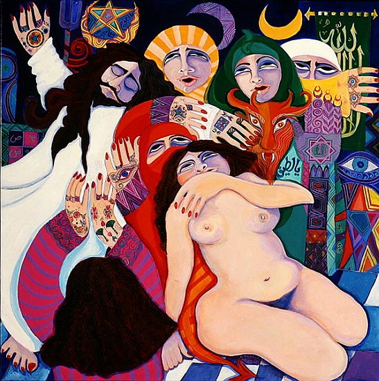 Exorcism "The Zar", 1992 (acrylic on canvas)  from Laila  Shawa