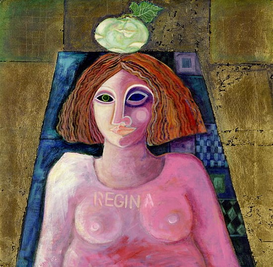 Regina, 2004 (acrylic & metal leaf on canvas)  from Laila  Shawa