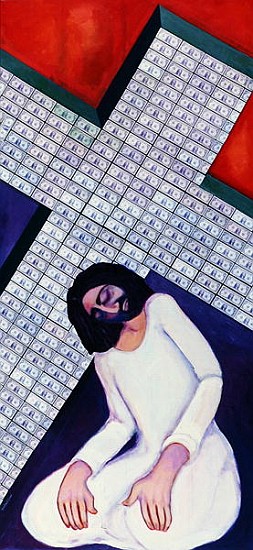 The 2nd Fall, 2000 (acrylic & paper on canvas)  from Laila  Shawa