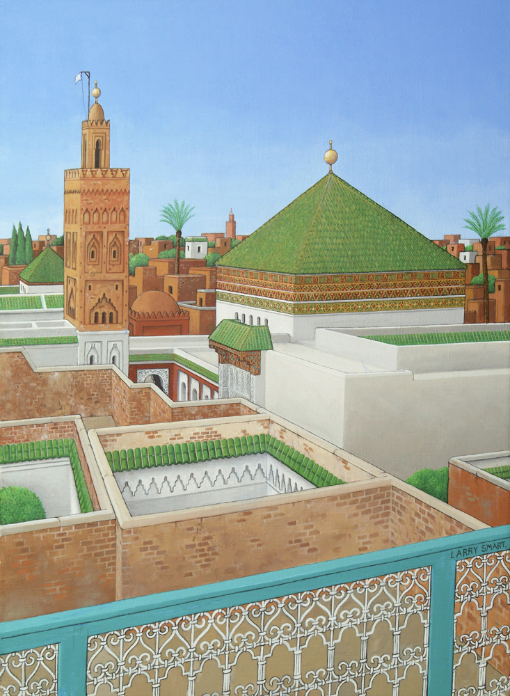 Rooftops, Marrakech (acrylic on linen)  from Larry  Smart