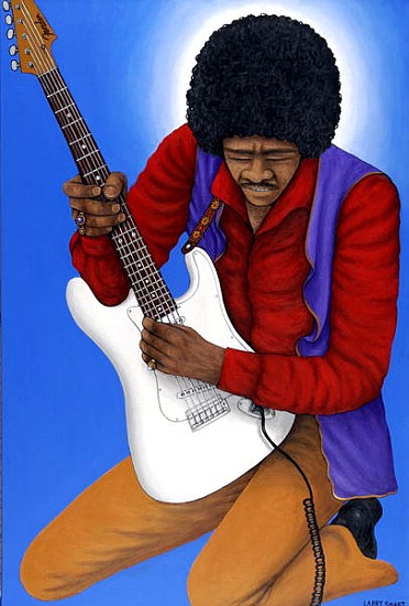Jimi Hendrix (1942-70) (acrylic on linen)  from Larry  Smart