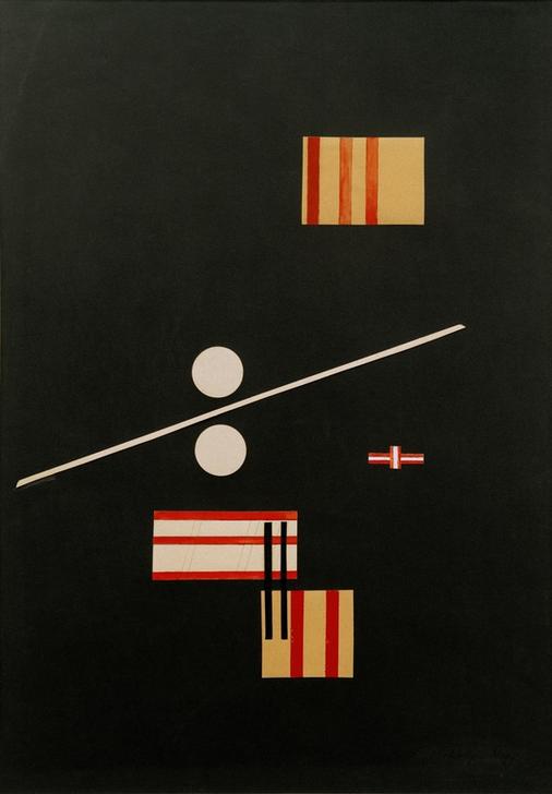 Collage auf schwarzem Grund from László Moholy-Nagy