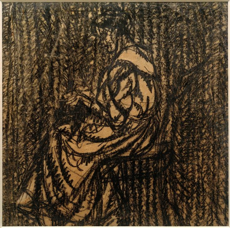 Ohne Titel (Sitzende Frau, von links, bei der Handarbeit)  from László Moholy-Nagy
