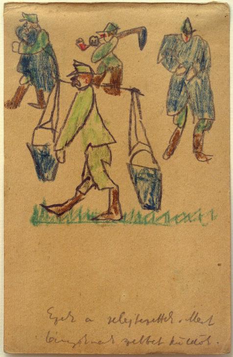 Ohne Titel (Soldat, Wassereimer tragend) from László Moholy-Nagy