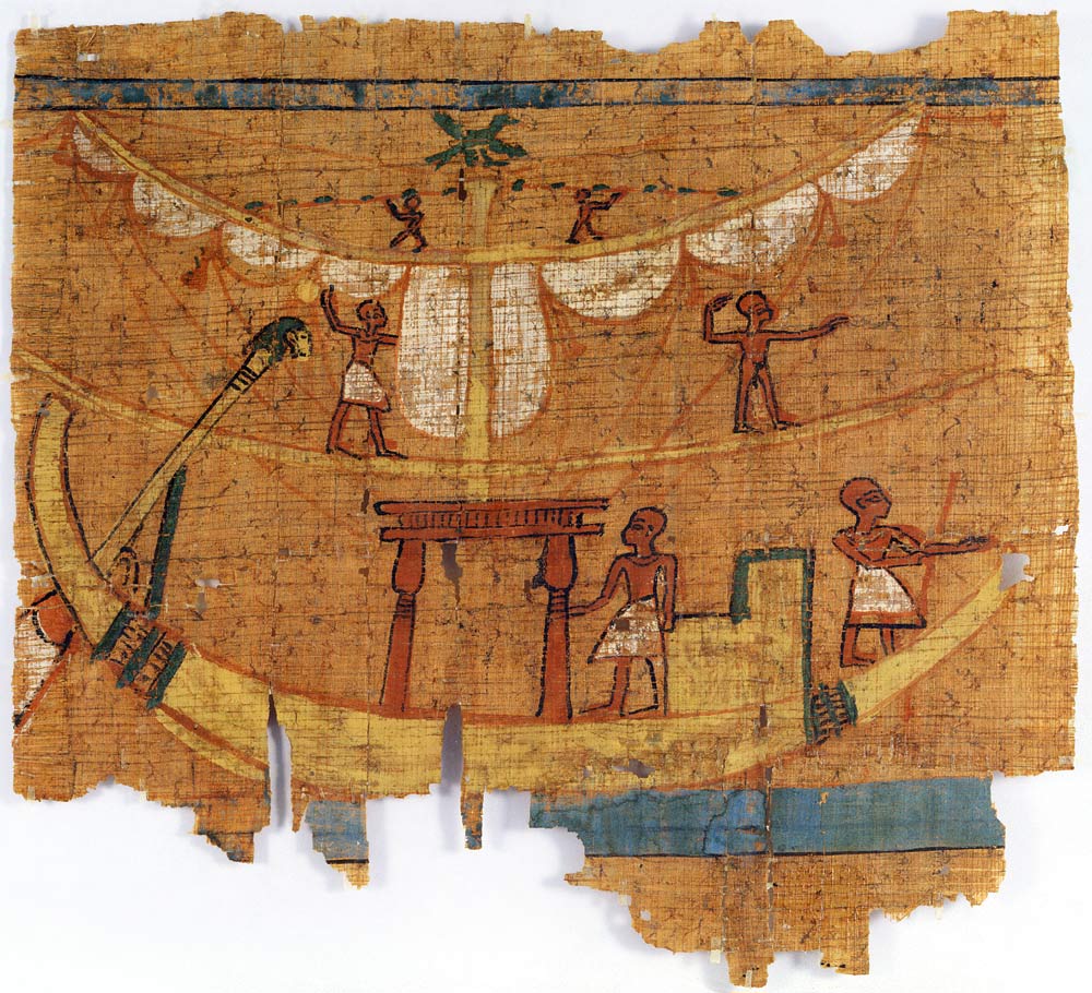 Embarkation on a river (papyrus) from Late Period Egyptian
