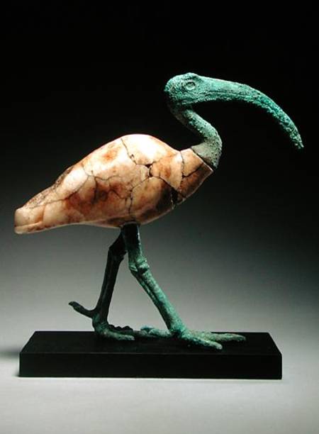 Ibis (bronze & alabaster) from Late Period Egyptian