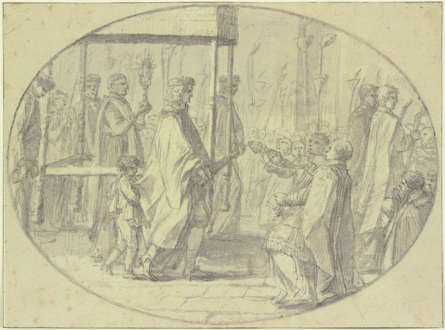 Prozession, die Monstranz unter einem Baldachin getragen from Laurent de La Hire