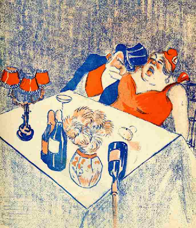 She and he, the last bomb - Emile Loubet and Marianne fall asleep at the Xmas table, 1905. (litho) from Leal de Camara