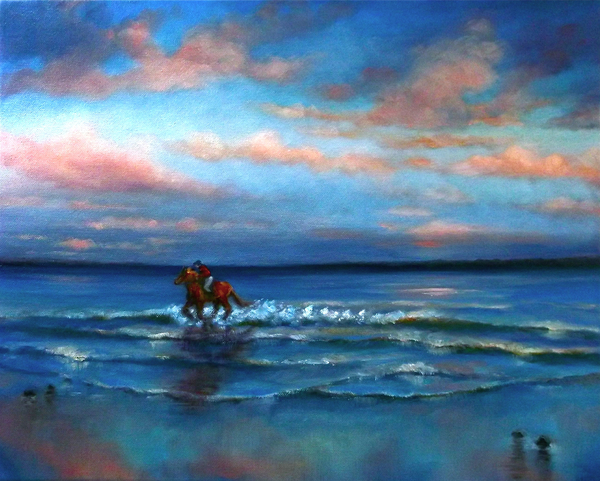 Wave Racing Horse riding on beach from Lee Campbell