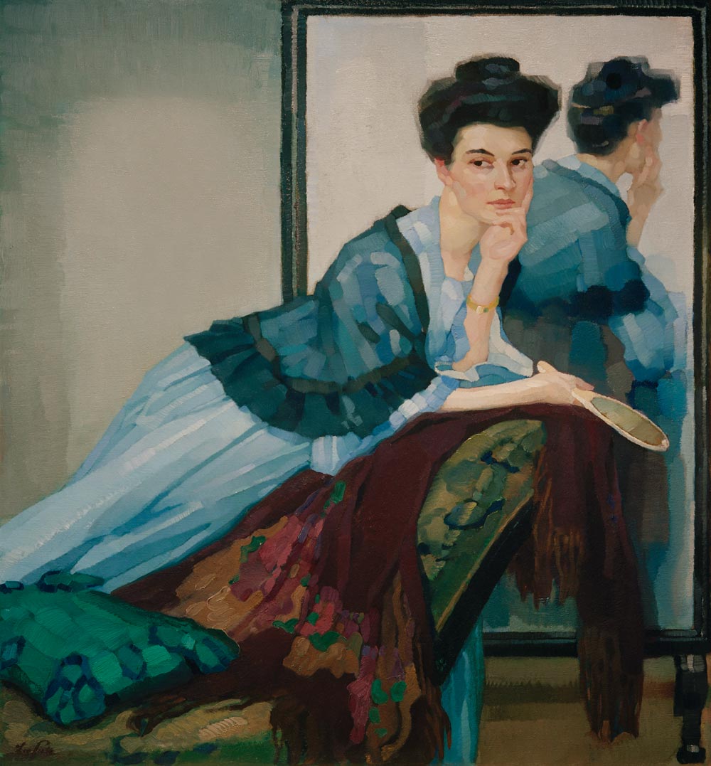 Dame in Blau, 1908. from Leo Putz