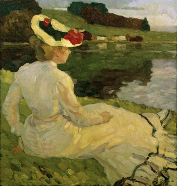 Dame in Weiss, 1901. from Leo Putz