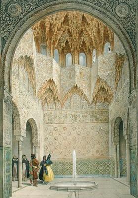 The Hall of the Abencerrages, the Alhambra, Granada, 1853 (coloured litho) from Leon Auguste Asselineau