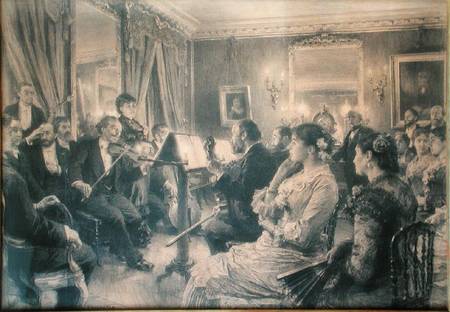 The Quartet or The Musical Evening at the House of Amaury Duval from Leon Augustin Lhermite