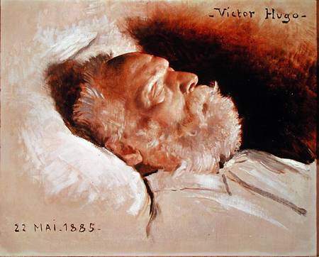Portrait of Victor Hugo (1802-85) on his deathbed from Leon Daniel Saubes