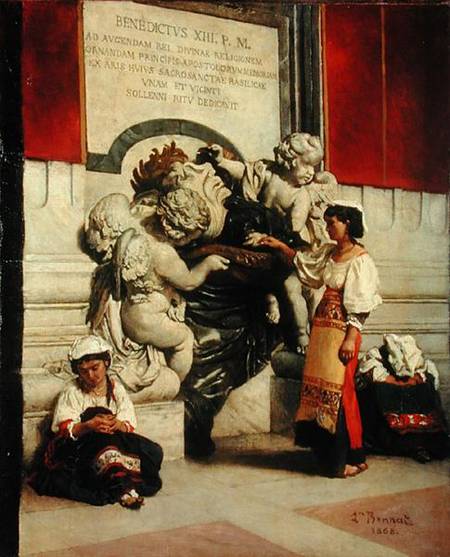 Fountain by the Cathedral of St. Peter in Rome from Leon Joseph Florentin Bonnat